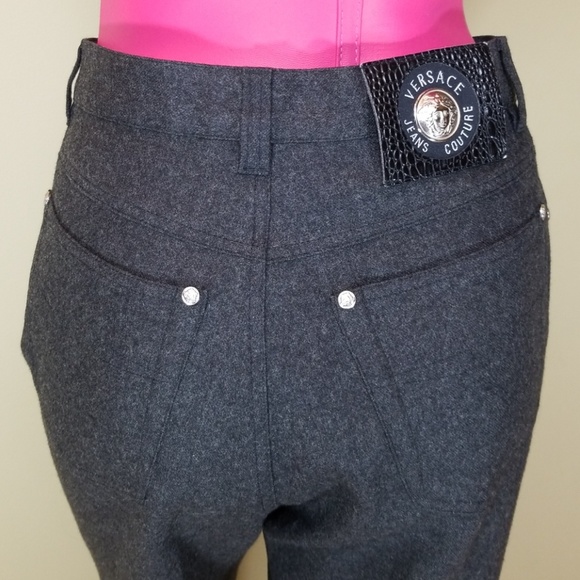 Versace Jeans Collection Denim - Versace Couture Dark Gray 100% Wool Jeans / Pants